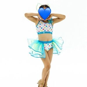 Colorful Kids Dance Costume with Tutu